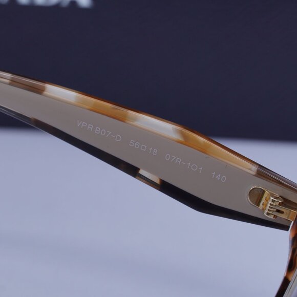 Prada PRB07VD 07R1O1 Square Eyeglasses - Havana Caramel 56mm - Picture 6 of 8